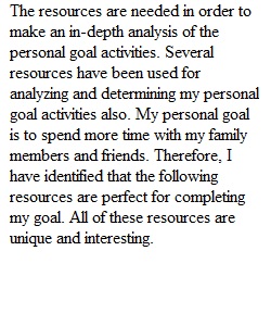 Personal Goal Activity 3